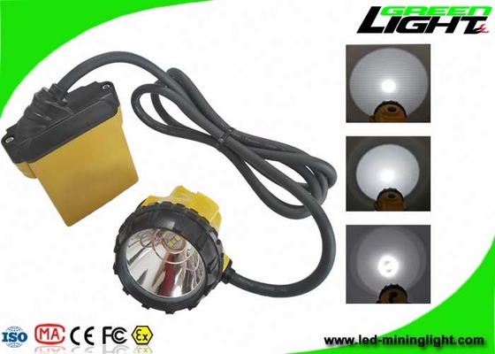 Ip68 Cordless LED Miners Cap Lamp Bahan Aluminium Cup Isi Ulang Super Terang