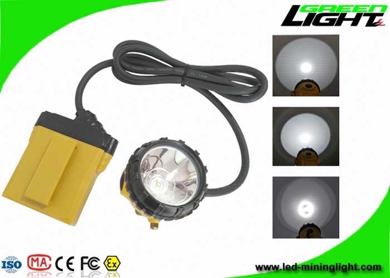 3W Cree LED Mining Hard Hat Lights 25000Lux Empat Tingkat Pencahayaan Dengan Peringatan Daya Rendah