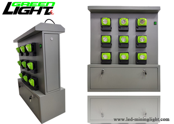 Lampu Helm Penambang Pengisian Cepat 18 Unit Kabinet Pengisian Keselamatan Kecil Dua Sisi