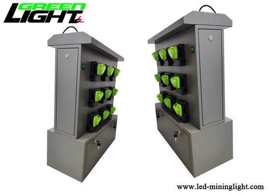 Lampu Helm Penambang Pengisian Cepat 18 Unit Kabinet Pengisian Keselamatan Kecil Dua Sisi