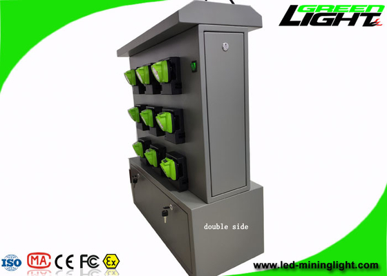 GLC-6 Cordless Cap Lamp Mining Hard Hat Lights Charging Rack Dengan 18 Unit Sisi Ganda