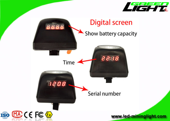Layar Digital IP68 Hard Hat Led Lights 8000lux High Brightness Lightweight PC Body