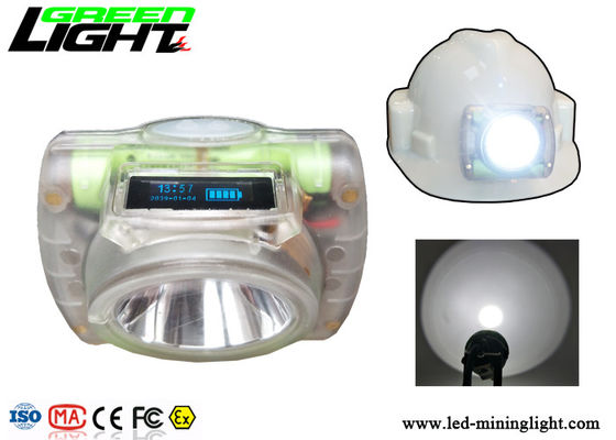 Layar OLED Lampu Depan Led Tahan Air, Lampu Topi Keras Tanpa Kabel Transparan Isi Ulang