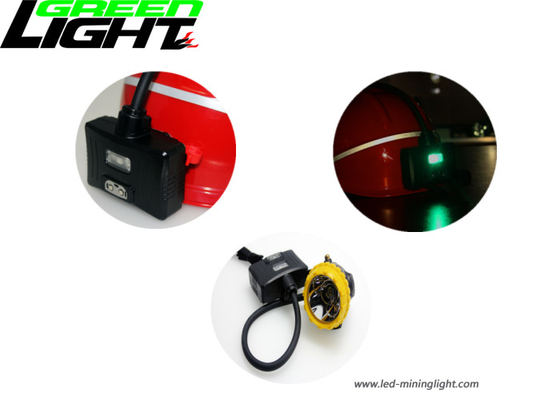 Semi Corded Miner Cap Lamp 15000lux 4 Mode Pencahayaan Dengan Lampu Peringatan Daya Rendah Belakang