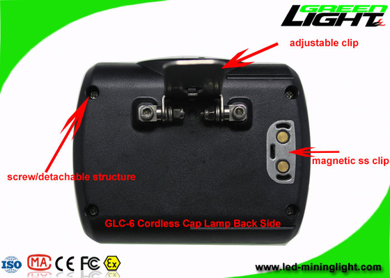 Dual High Low Beam Cordless Miners Cap Light Waterproof Dengan Tampilan Kapasitas Baterai Digital