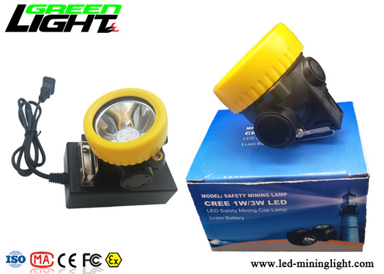 Lampu LED Miners Cap Ringan Ukuran Kecil Kapasitas Baterai 5000lux 2.2Ah