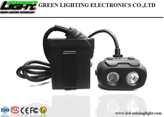 25000lux LED Mining Light Sistem Pemosisian Mountable Dual Beam Fungsional Cap Lamp