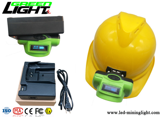 ABS / PC LED Miners Cap Lamp 13000lux Mendukung Pengisian Cepat USB Dengan Layar OLED