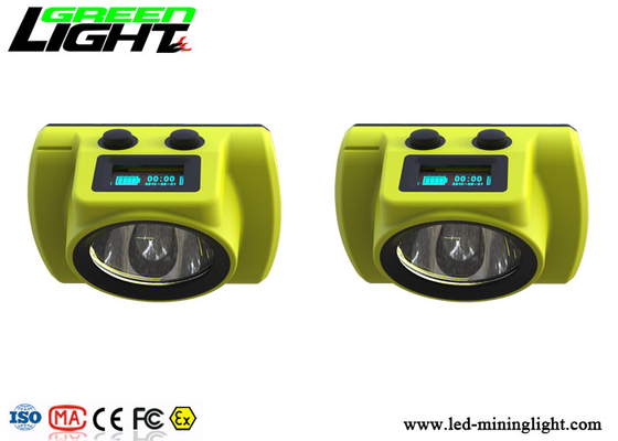 18000lux LED Miners Cap Lamp 6800mA ABS Fungsi Peringatan Bahan Pengisian USB