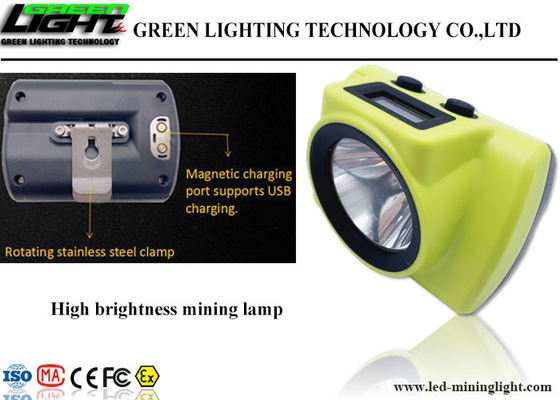18000lux High Brightness LED Miners Cap Lamp Layar OLED Untuk Tampilan Kapasitas Baterai