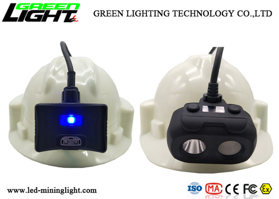 Double Lighting LED Miners Cap Lamp 10000lux 6.8Ah Baterai Dengan Layar OLED Besar