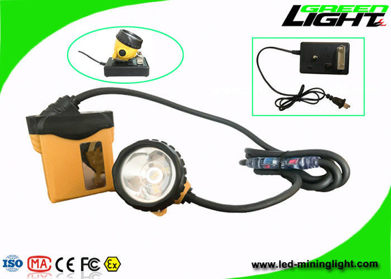 Aluminium Miners Cap Rechargeable LED Headlamp IP68 10.4Ah Baterai SAMSUNG Keamanan Tinggi