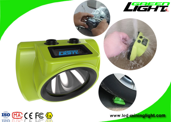 Layar Oled Led Headlamp Mining Lampu Topi Keras Baterai Lithium 6.8Ah 18000lux