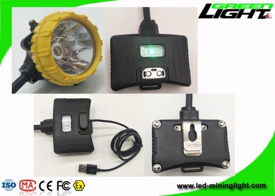 Lampu Cap Pertambangan Balok Tinggi 6.8Ah Baterai Panasonic SOS Dengan Lampu Peringatan Belakang