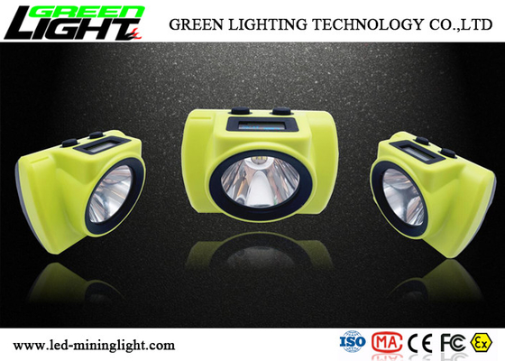 385lum CREE LED Miners Cap Lamp Bahan ABS Bahan 6800mA Kapasitas Baterai Kecerahan Tinggi