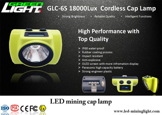 18000lux Brightness LED Miners Cap Lamp Satu Lampu Utama Dua Lampu Bantu