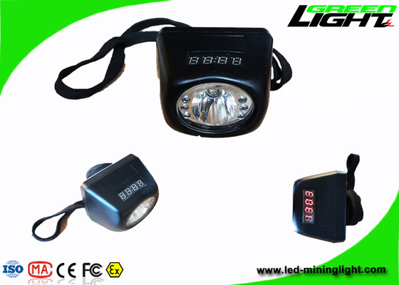 8000lux High Brightness Miners Cap Lamps Tampilan Digital Tubuh PC Ringan Tanpa Kabel