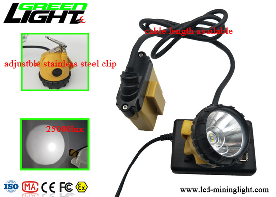 High Power LED Miners Cap Lamp Tahan Dampak Untuk Keselamatan Pencahayaan Bawah Tanah
