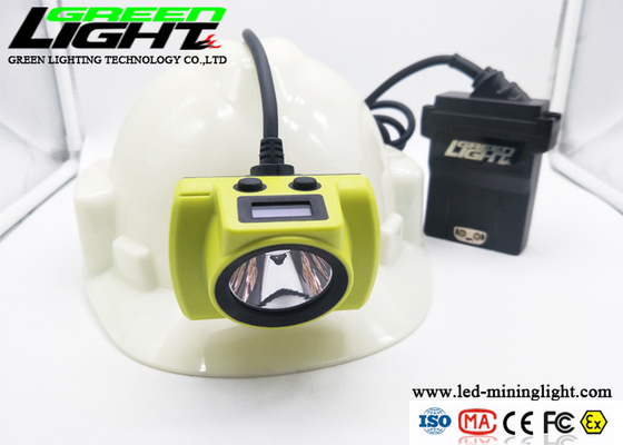 Layar OLED 4.07W 25000lux 13.6Ah LED Miners Cap Lamp