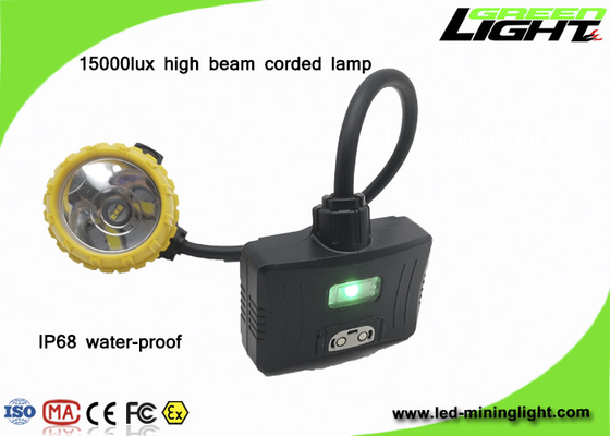 Aluminium 450mA 1.7W 15000lux Semi Corded Mining Headlight