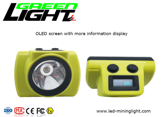 Layar OLED 6.8Ah 232lum Lampu Pertambangan Batubara Tahan Air 13000lux