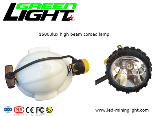 GLS12-A 6.8Ah 15000lux Semi Corded Miners Cap Lamp Dengan Waktu Kerja Yang Lama