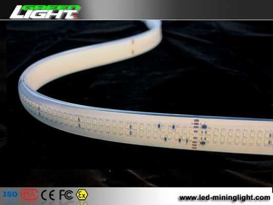 3100 Lumens SMD5050 Baris Ganda Led Strip Silicon 220VAC 35W / M Untuk Terowongan
