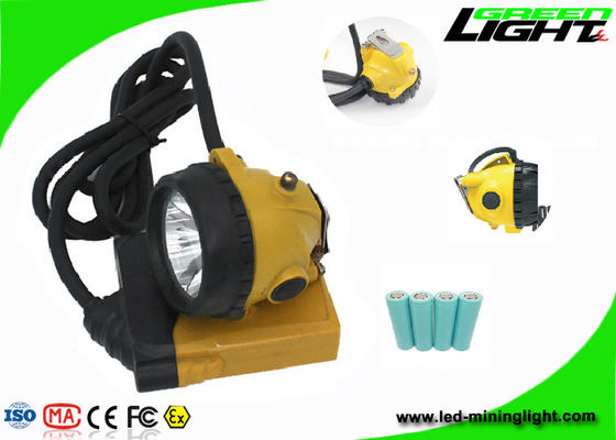 Waterproof 348lum 10.4Ah Corded Mining Cap Lamp 25000lux Untuk Penambang