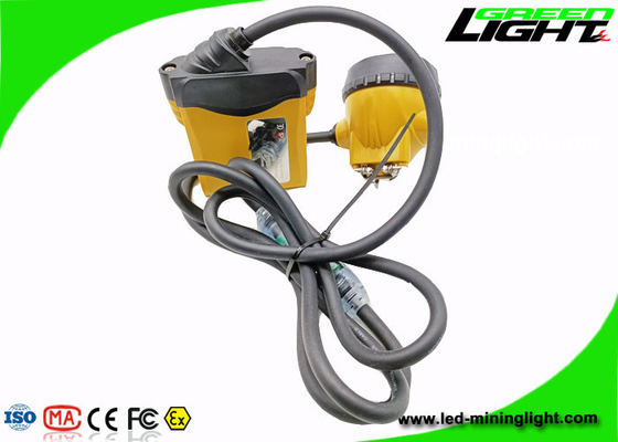 850mA 10.4Ah LED Miners Cap Lamp 25000Lux Dengan Lampu Flash Kabel