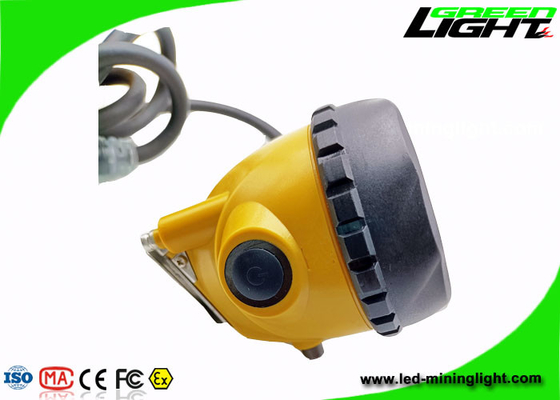 850mA 10.4Ah LED Miners Cap Lamp 25000Lux Dengan Lampu Flash Kabel