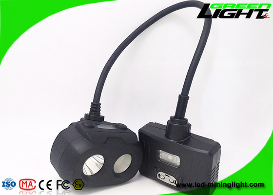 334lum Layar OLED LED Penambang Cap Lamp Dual Beam USB Charging 10.4Ah