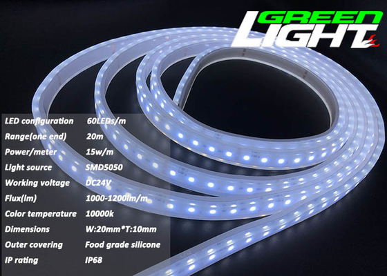 1630lum 220V 17W / M LED Lampu Strip Fleksibel Anti Peledak RGB SMD2835