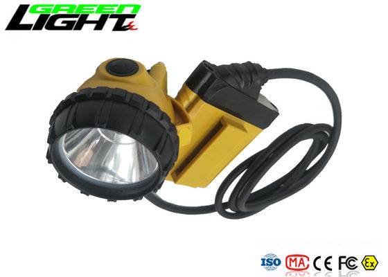 10.4Ah 25000lux LED Corded Cap Lamps 800mA 3W Untuk Penambangan Batubara