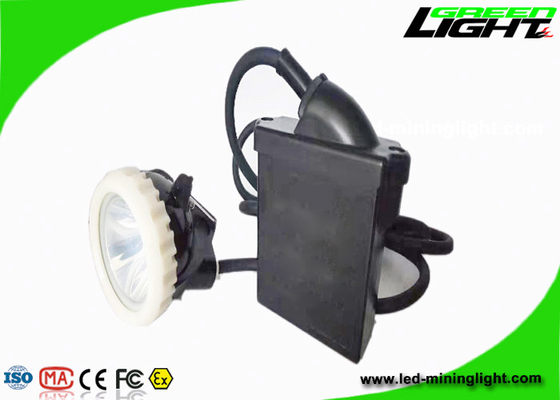 6.6Ah Led Miners Cap Lamp Corded Anti Explosive 10000lux Isi Ulang Lithium Ion IP67 Tahan Air