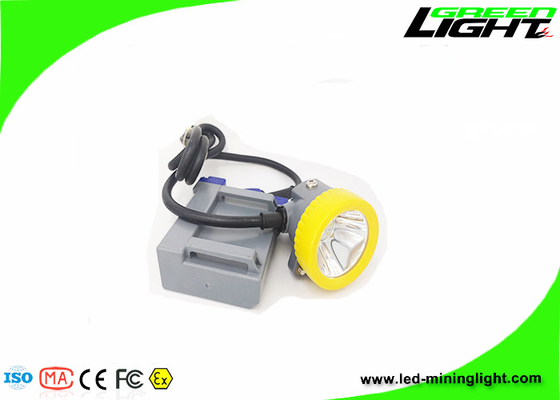 15000Lux 6.6Ah Corded LED Cap Lamp 1.67W IP68 Waterproof Untuk Tunneling Penambangan