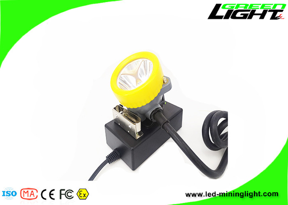15000Lux 6.6Ah Corded LED Cap Lamp 1.67W IP68 Waterproof Untuk Tunneling Penambangan