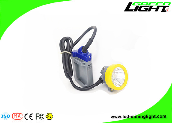 15000Lux 6.6Ah Corded LED Cap Lamp 1.67W IP68 Waterproof Untuk Tunneling Penambangan