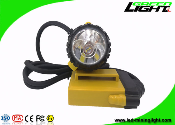 25000Lux 10.4Ah Isi Ulang Lampu Penambangan LED 800mA Waterproof IP68 ABS PC Corded Miner Headlight