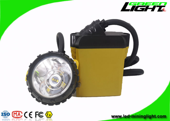 25000Lux 10.4Ah Isi Ulang Lampu Penambangan LED 800mA Waterproof IP68 ABS PC Corded Miner Headlight