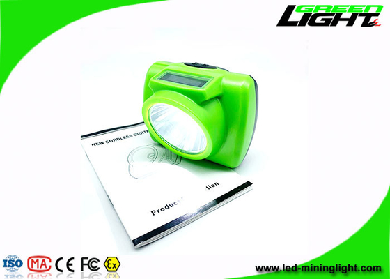 Portable 13000 Lux Cree Led Miner Headlamp dengan Layar OLED SOS 232lum Adjustable Klip Stainless Steel