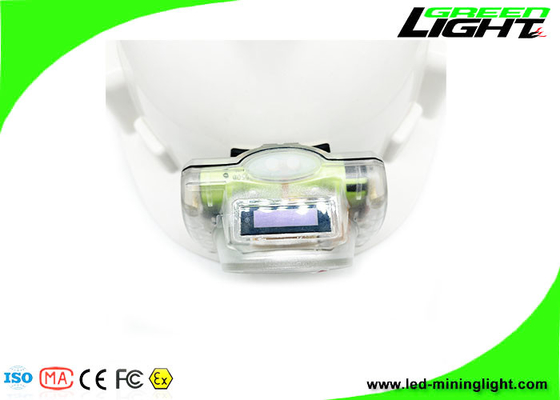 13000 Lux IP68 Cordless Mining Lights Explosion Proof Miners Headlights OLED untuk Waktu Baterai Tampilan Logo Untuk Topi Keras