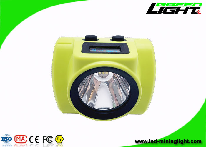 800mA Cordless Cap Lamp 18000lux 6.8Ah Panasonic Baterai Li Ion Layar OLED Isi Ulang Lampu Penambang Silicone ABS