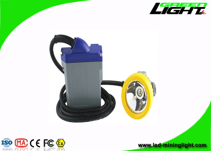 15000Lux 6.6Ah Corded LED Cap Lamp 1.67W IP68 Waterproof Untuk Tunneling Penambangan