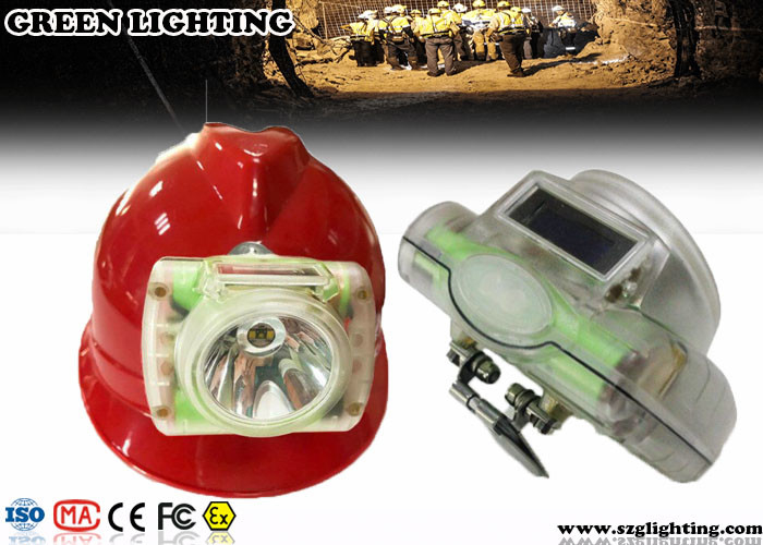 Lampu Topi Tambang Tanpa Kabel Layar OLED, Lampu Topi Keras Pertambangan IP68 1W 6000 Lux