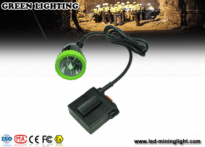 Lampu Penambangan LED kabel panjang Dengan Baterai Lithium 1500mA 3.7V, Headlamp Tahan Benturan