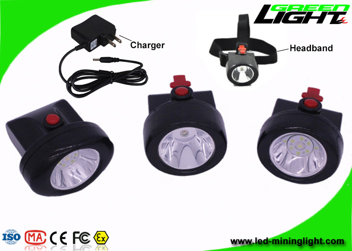 3.7V Li - Ion Battery Mining Cap Lights Isi Ulang 13 - 15 Jam Waktu Pencahayaan