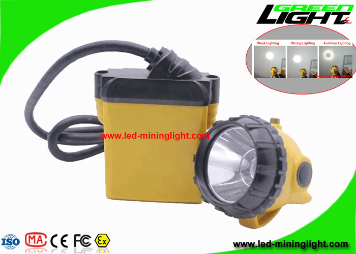 Lampu Cap Lampu Pertambangan LED Keamanan Tinggi 25000 Lux Dengan Baterai SAMSUNG 10.4Ah