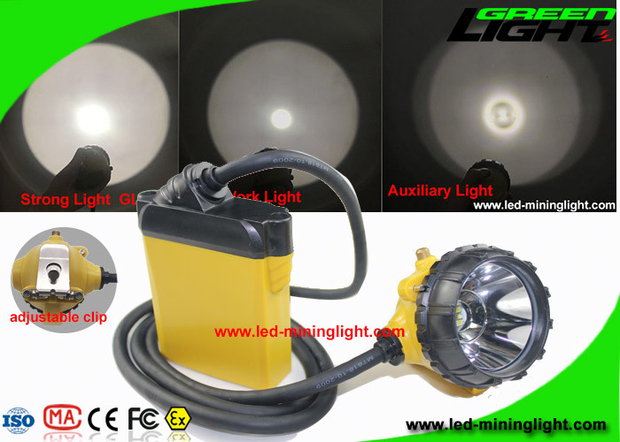 10.4Ah Miners Helmet Light High Low Beam Cree Dengan Kabel SOS Peringatan Daya Rendah
