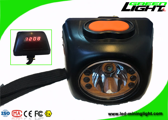 5.7Ah 8000lux Led Mining Cap Lamp Waterproof Underground Dengan Layar LCD Beam Tinggi