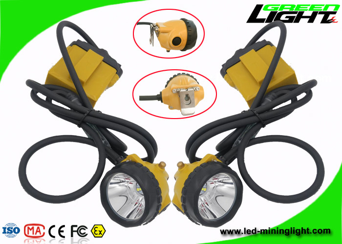IP68 Water Proof 25000lux Lampu LED Topi Keras Penambangan Isi Ulang Dengan Kapasitas 10.4Ah
